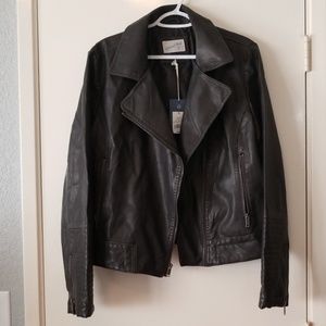 Faux leather moto jacket XL